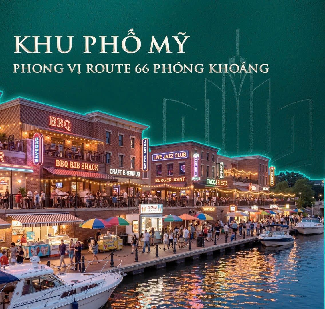 Khu phố văn hoá và ẩm thực Mỹ tại Vinhomes Hóc Môn