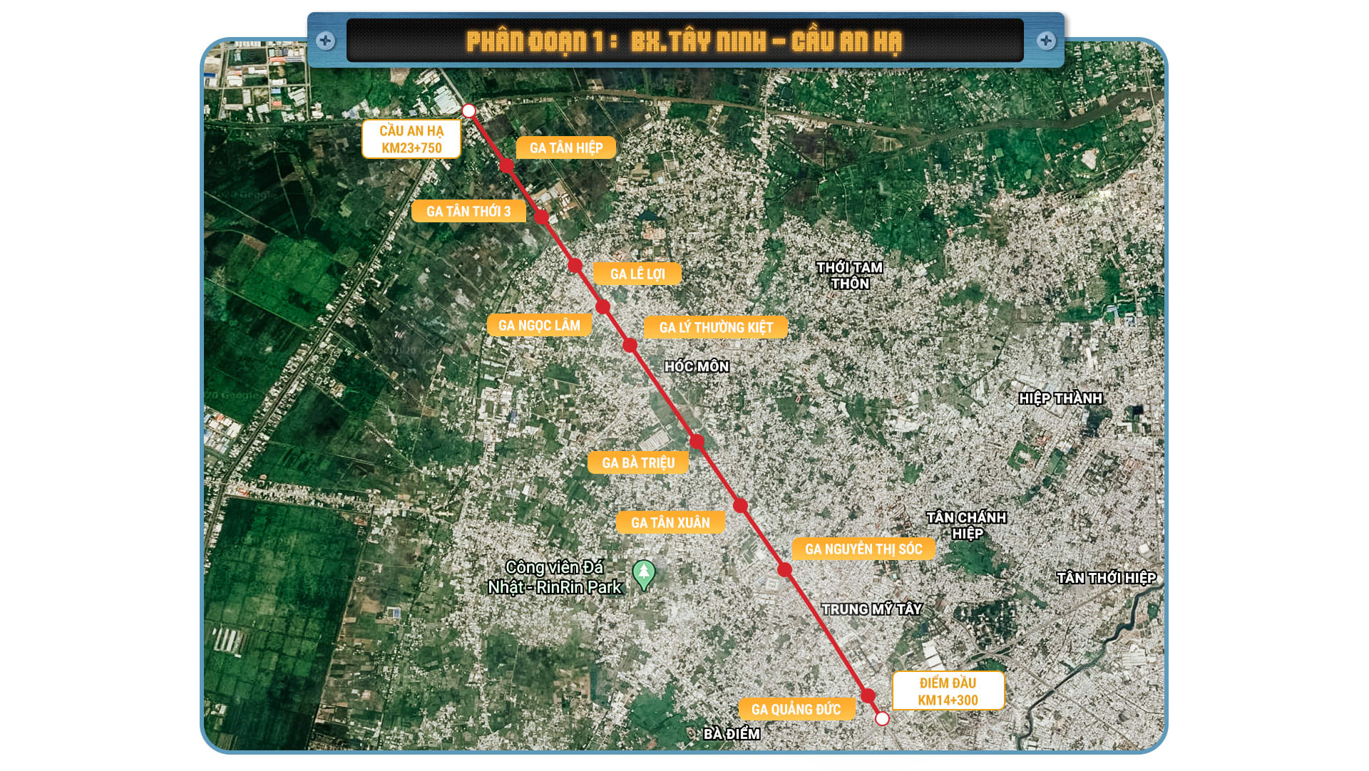 metro so 2 đoạn bến bến xe An Sương - Cầu An Hạ