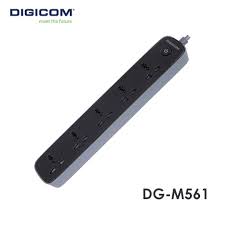DIGICOM DG-M561  EXTENSION SOCKET 05 PORT | SINGLE SWITCH WITH LED INDICATOR | 10A | 2500W | 2M CORD | CHILD SAFETY SUTTER