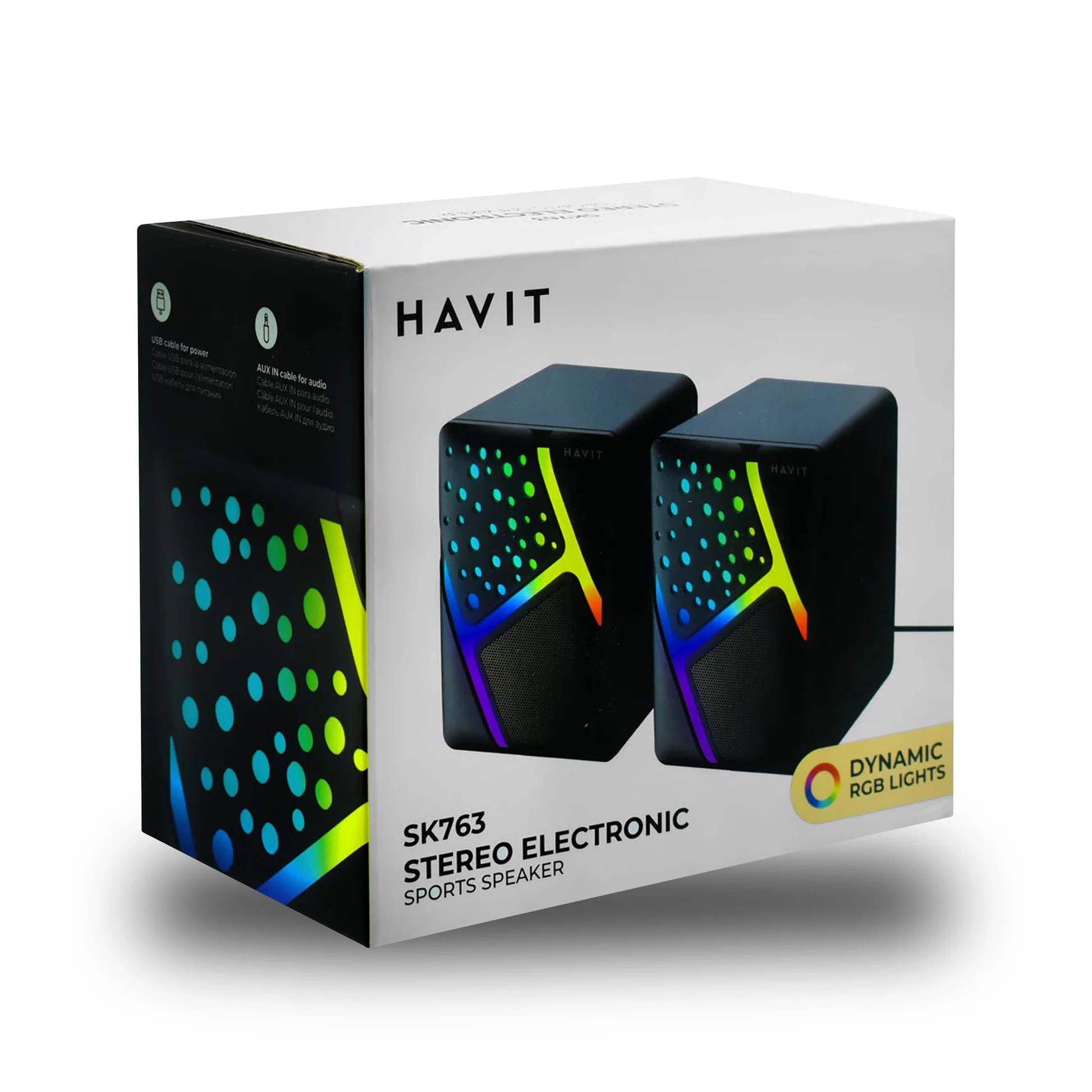 HAVIT SK763 RGB USB Wired Stereo Electronics Sports Black Speaker thumbnail 3