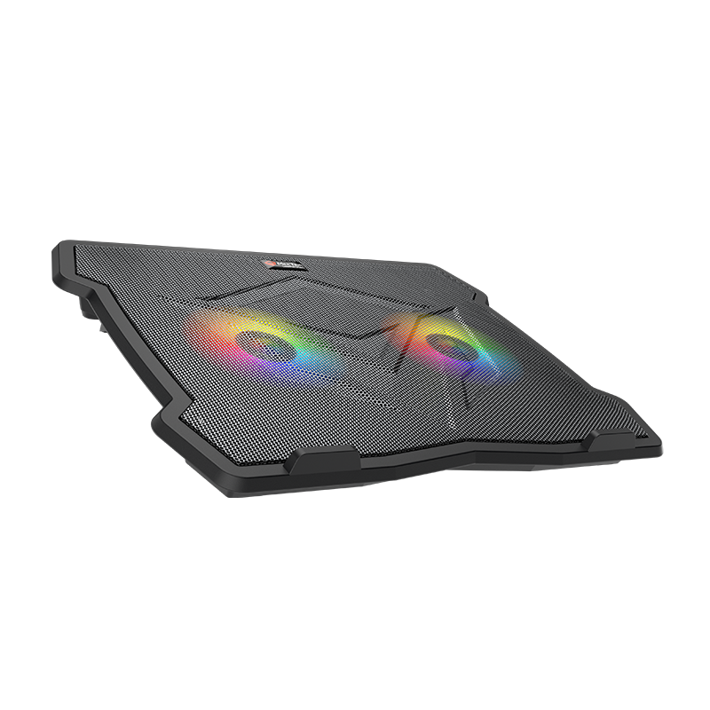 MEETION CP2020 Cooler Pad – Quiet Adjustable RGB Gaming Laptop Cooling Pad – With Dual Fans – Up to 14 Inch – 2*USB thumbnail 2