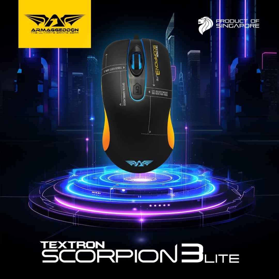 Armaggeddon Textron Scorpion 3 Lite Gaming Mouse – Black thumbnail 2