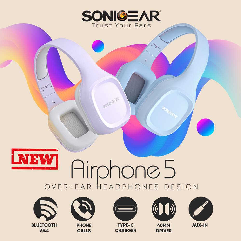 SonicGear Airphone 5 Headphone | Strong Bass & High Clarity Audio | Bluetooth 5.4 Wireless thumbnail 4