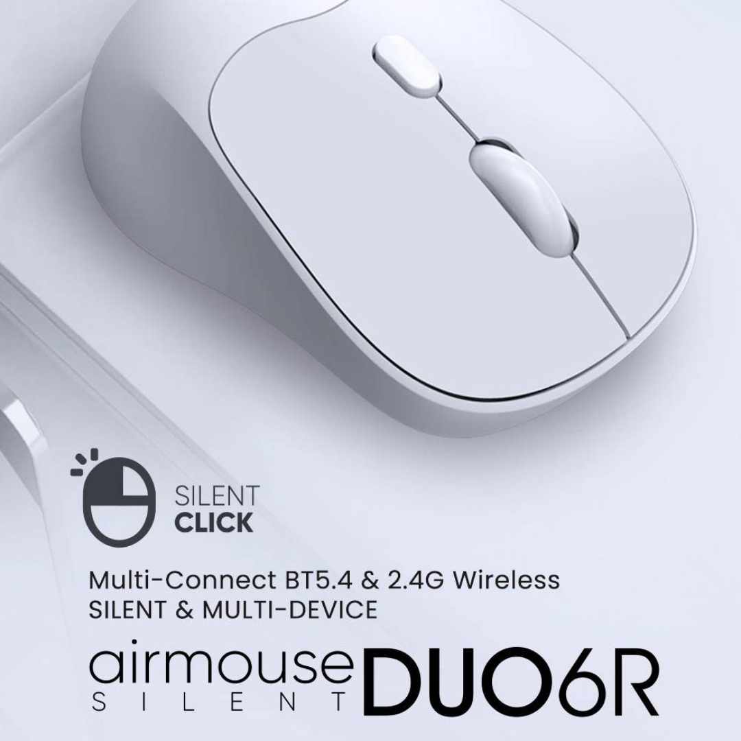 Alcatroz AirMouse DUO 6R Wireless Rechargeable Mouse – Dual Mode Connectivity Bluetooth 5.4 + 2.4GHz Wireless – Silent Switch thumbnail 2