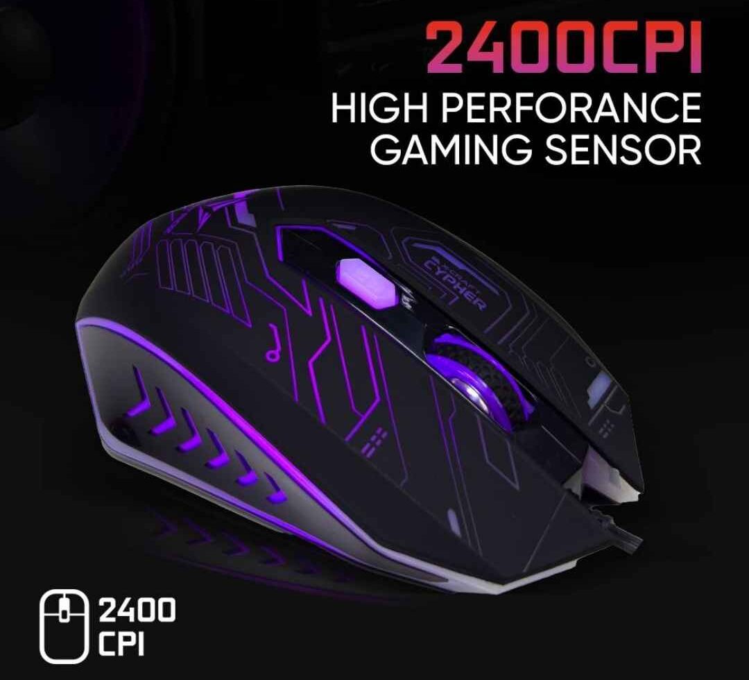 Alcatroz X-Craft Cypher / Crypto Gaming Mouse – RGB Lightning, 1200 DPI thumbnail 3