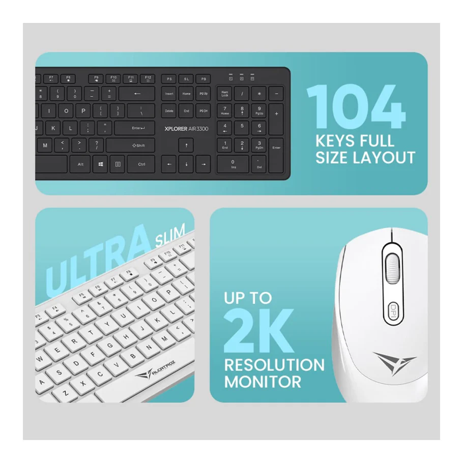 Alcatroz Xplorer Air 3300 Wireless Keyboard and Mouse Combo thumbnail 3
