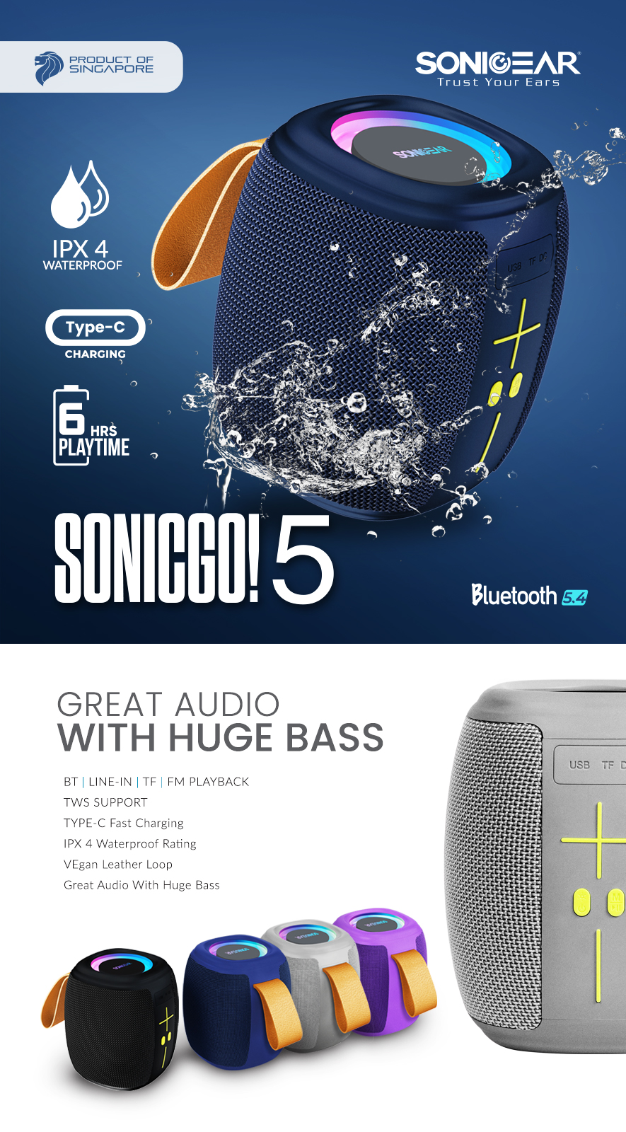 SonicGear SonicGo! 5 Portable Bluetooth Speaker thumbnail 3