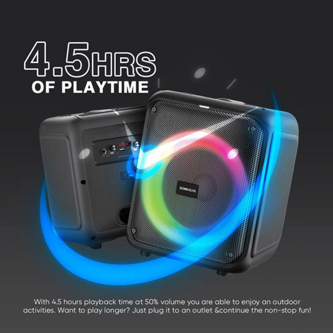 SonicGear AudioX Pro 600 HD Speaker – 90W Portable Karaoke Bluetooth Speaker with 8″ Woofer, Phone Docking & FREE Wireless Mic thumbnail 4
