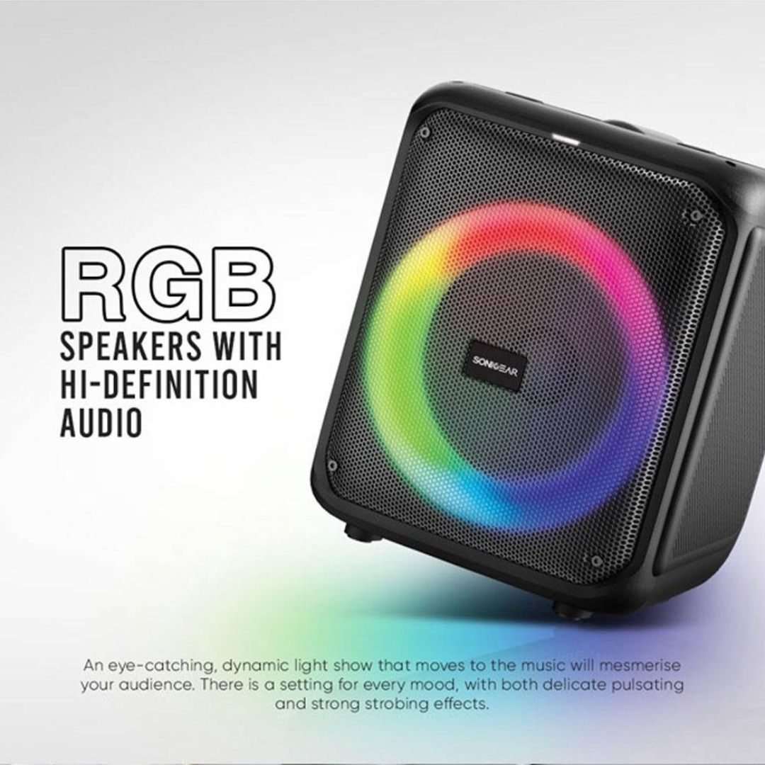 SonicGear AudioX Pro 600 HD Speaker – 90W Portable Karaoke Bluetooth Speaker with 8″ Woofer, Phone Docking & FREE Wireless Mic thumbnail 3