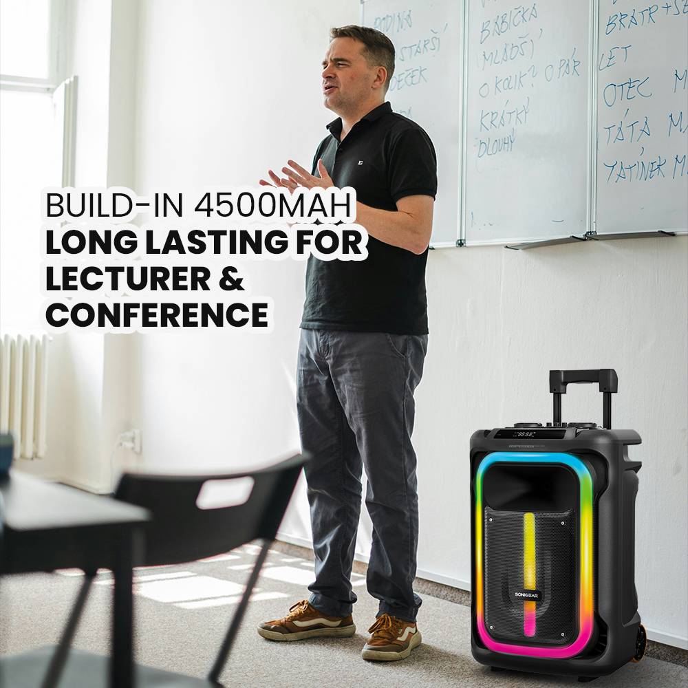 SonicGear HyperBox 1300 Pro Bluetooth 5.4 USB Playback Event Trolley Speaker with 2 Mic thumbnail 3