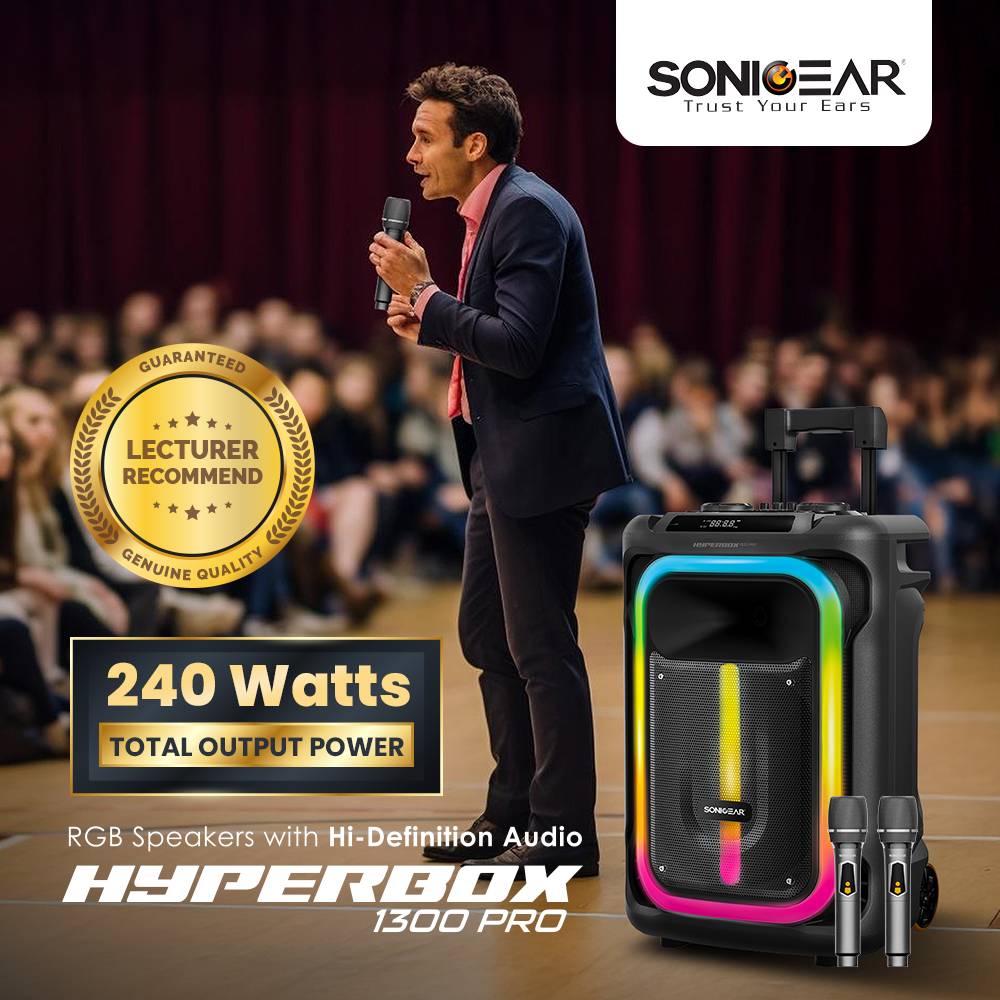 SonicGear HyperBox 1300 Pro Bluetooth 5.4 USB Playback Event Trolley Speaker with 2 Mic thumbnail 4