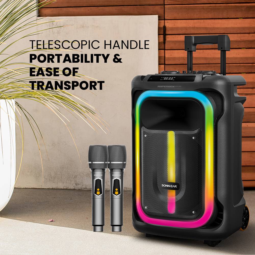 SonicGear HyperBox 1300 Pro Bluetooth 5.4 USB Playback Event Trolley Speaker with 2 Mic thumbnail 2