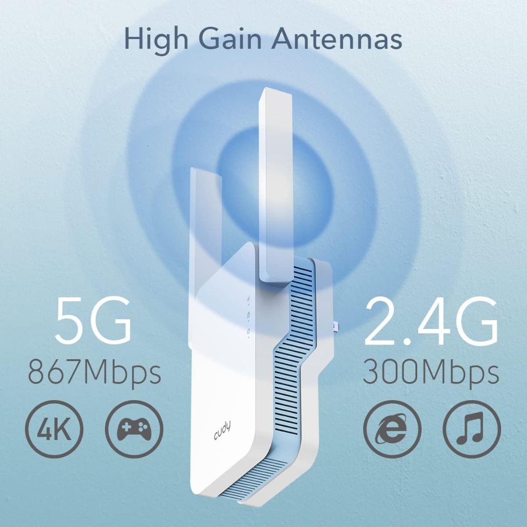 Cudy RE1200 AC1200 Dual Band Wireless Mesh Wi-Fi Extender thumbnail 3