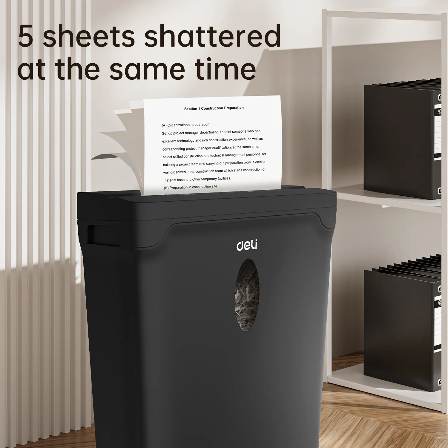Deli ET014 P4 Small Paper Shredder thumbnail 3
