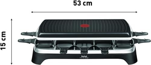 Tefal Appareil à raclette et grill, Revêtement antiadhésif, Fonction Thermo-Spot, 10 coupelles, Gourmet 10 Inox&Design RE458812, Noir - Image 2