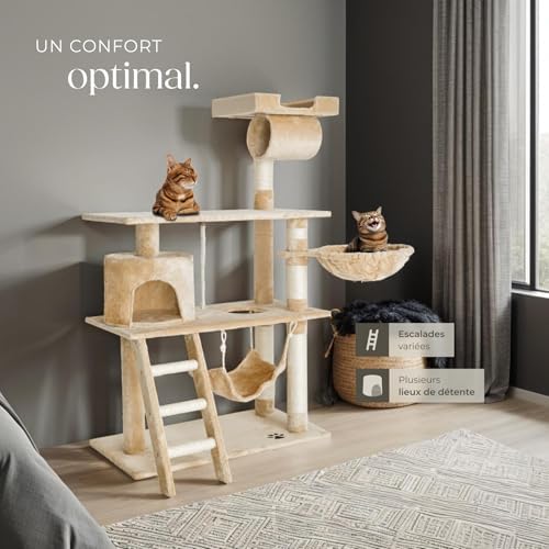 TecTake Arbre à chat avec plusieurs espaces de jeu et de repos Hauteur 41 cm Extra large Plusieurs coloris au choix - Image 4