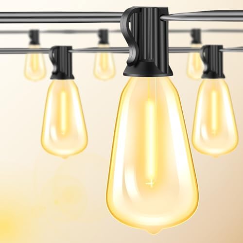 Guirnalda de Luces LED Exterior, 15m 15+1 Focos LED ST38 Inastillables Alto Brillo, Impermeable IP45, Serie Luz Vintage Decorativas para Iluminación de Jardin Patio Boda Hogar Navidad - LASPANG - Image 2