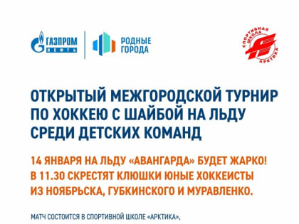 В Муравленко пройдёт турнир по хоккею среди детских команд