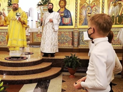 Вечернее богослужение в Богоявленском храме