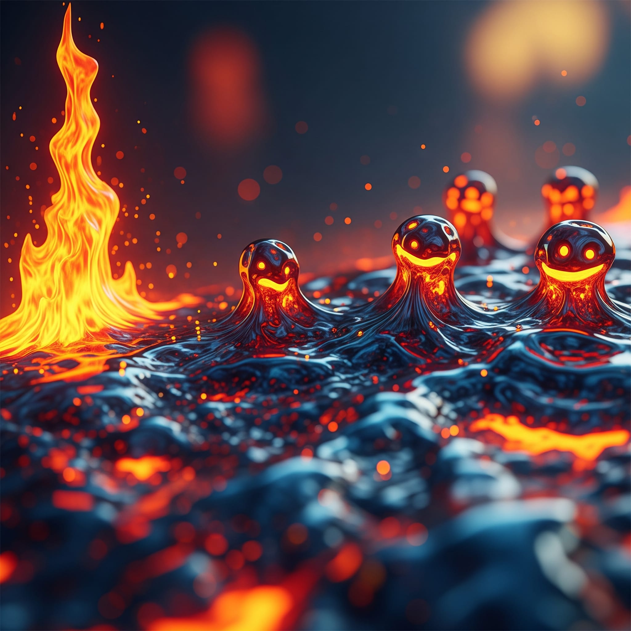 Coulée de lave de feu