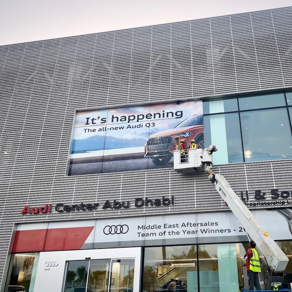 Audi New and Approved Used Cars Showroom Mussafah.