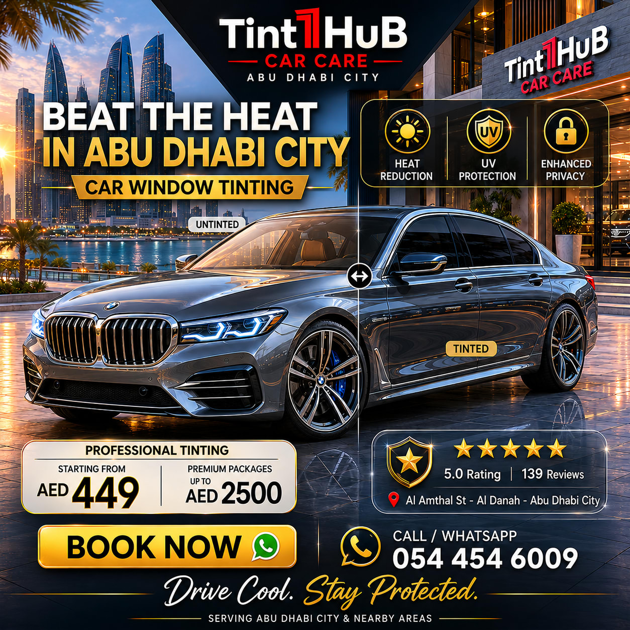 Tint Hub Car Care — Auto window tinting service in Abu Dhabi
