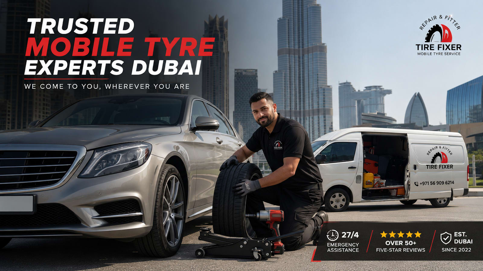 Tire fixer Service - Mobile Tyre Repair — Tire shop in Dubai