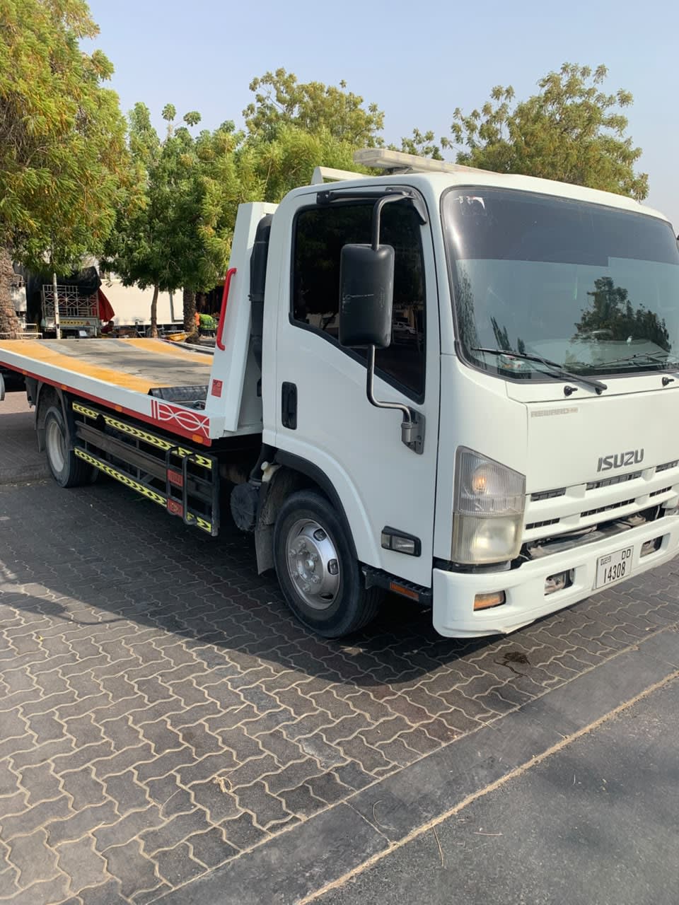 Accident damaged vehicle awaiting car recovery in Dubai