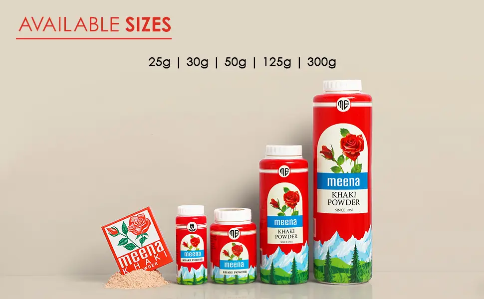 Meena Elements Khaki Powder Instant Glow, Oil Control powder For Men and Women