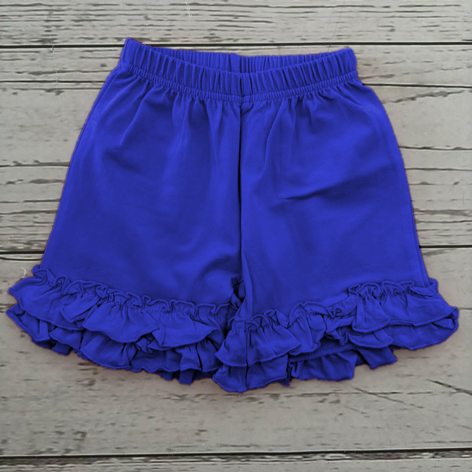 Girls Ruffle Shorts - Royal Blue
