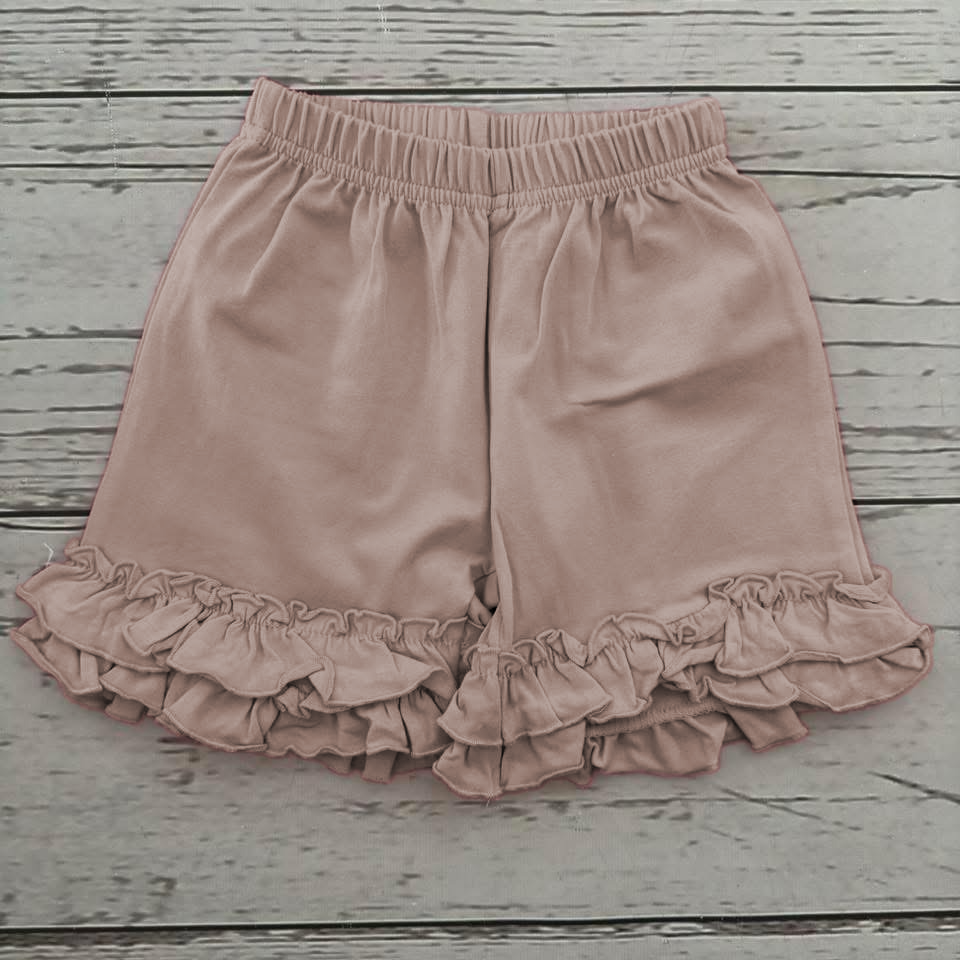 Girls Ruffle Shorts - Blush