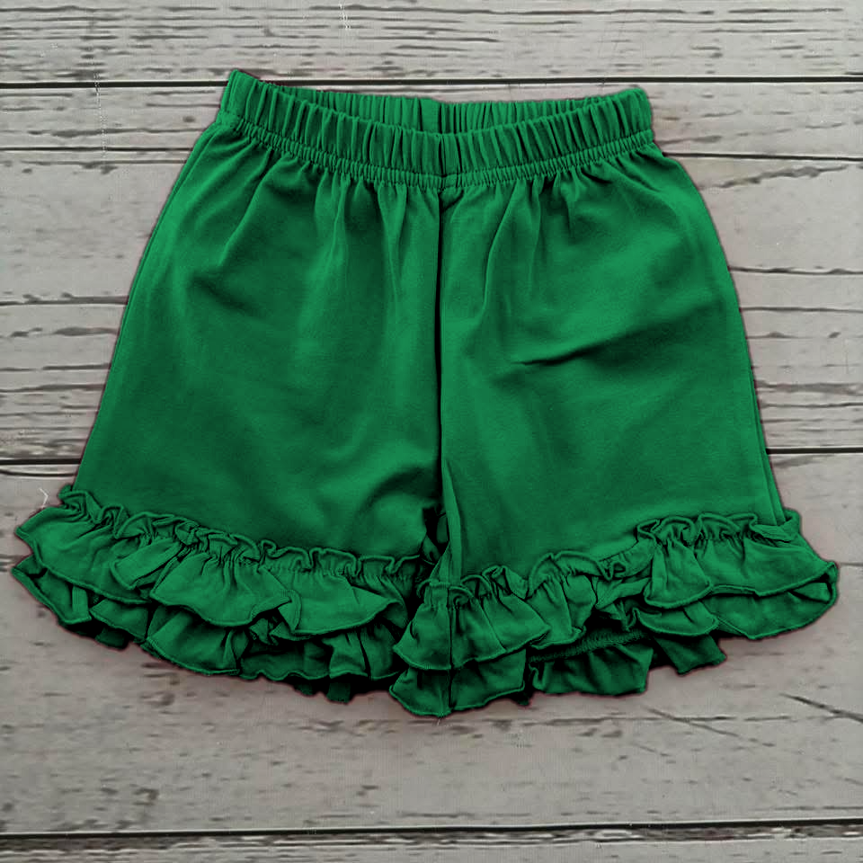 Girls Ruffle Shorts - Emerald