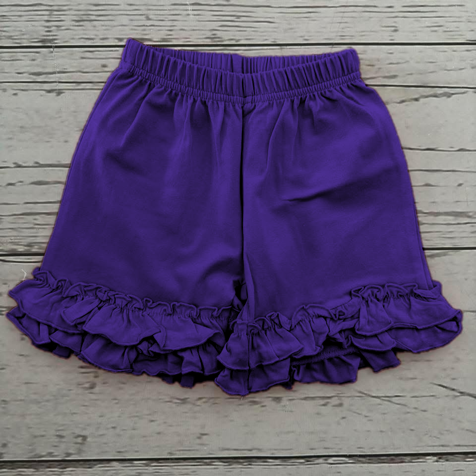 Girls Ruffle Shorts - Purple