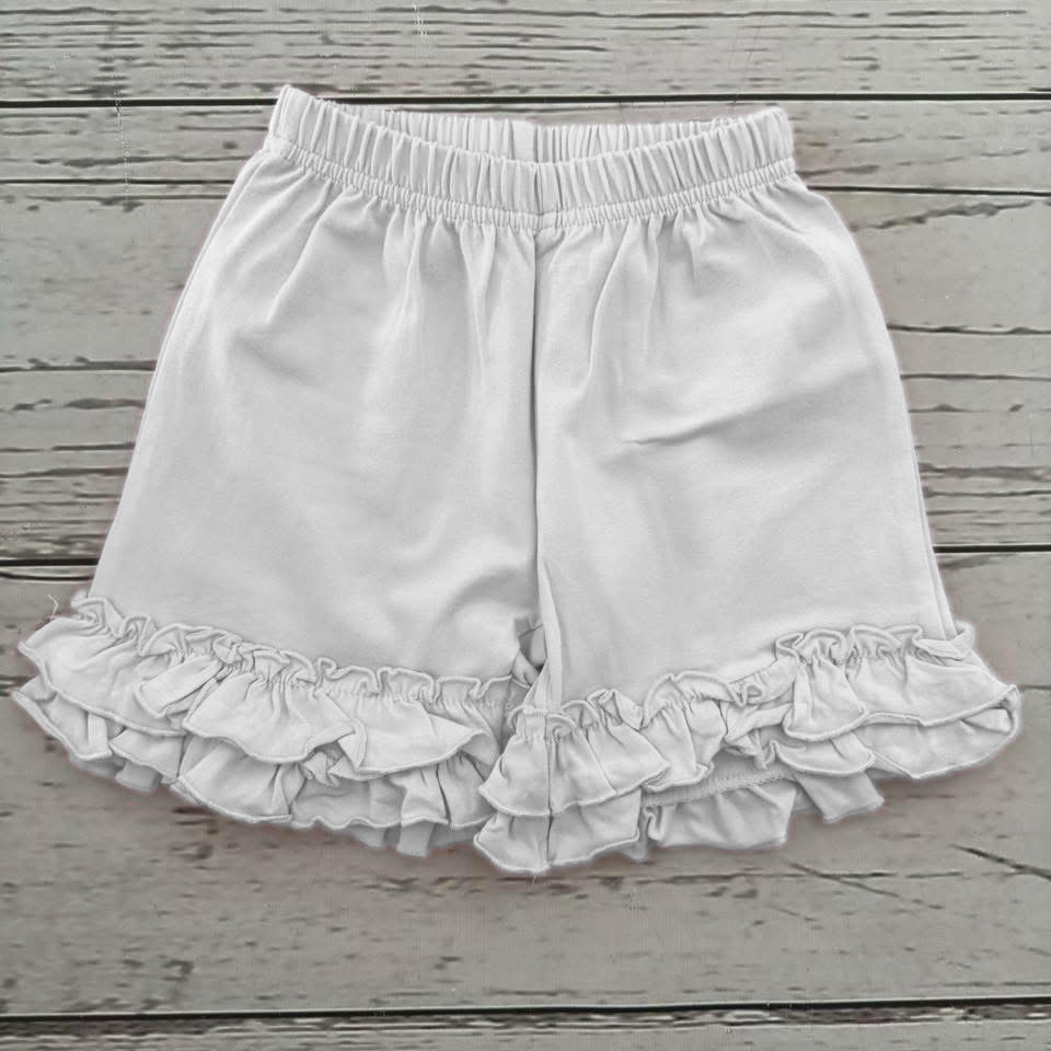 Girls Ruffle Shorts - White