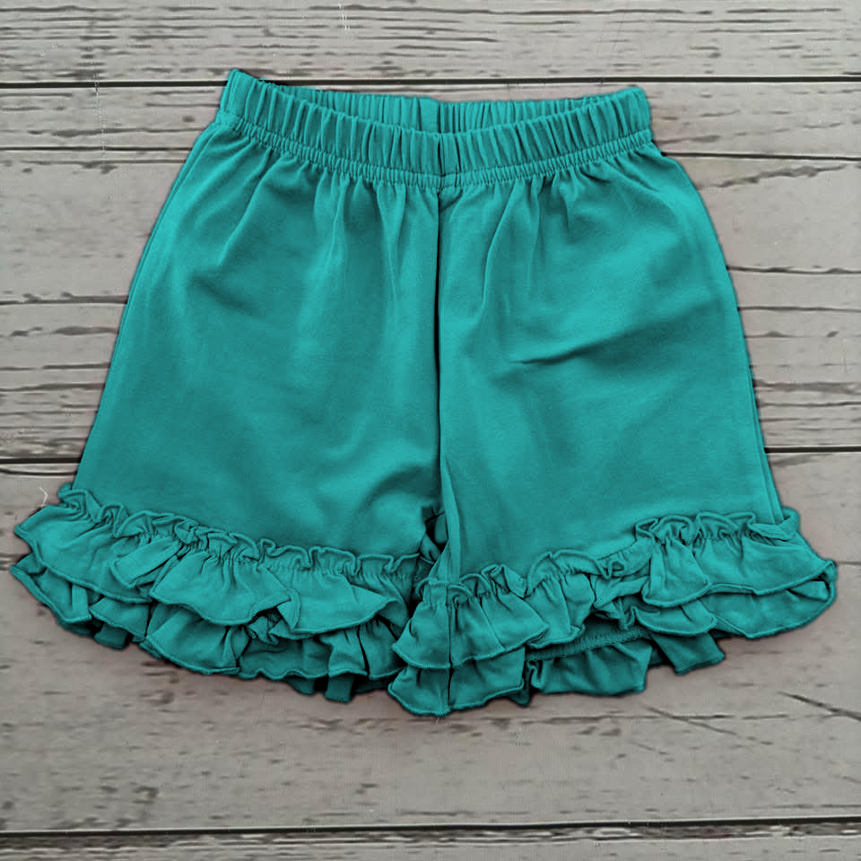Girls Ruffle Shorts - Teal