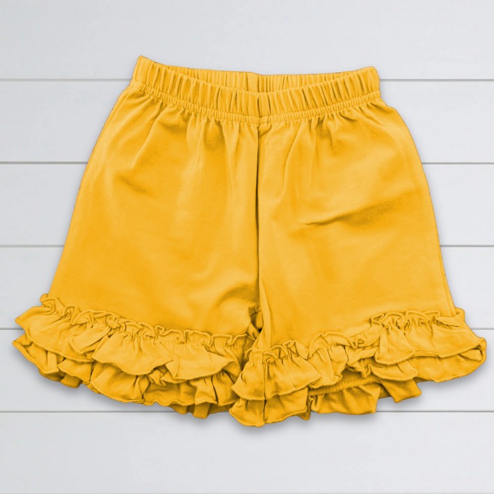 Girls Ruffle Shorts - Yellow