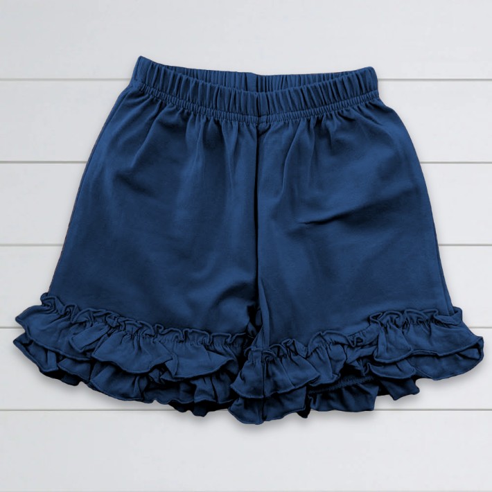 Girls Ruffle Shorts - True Navy