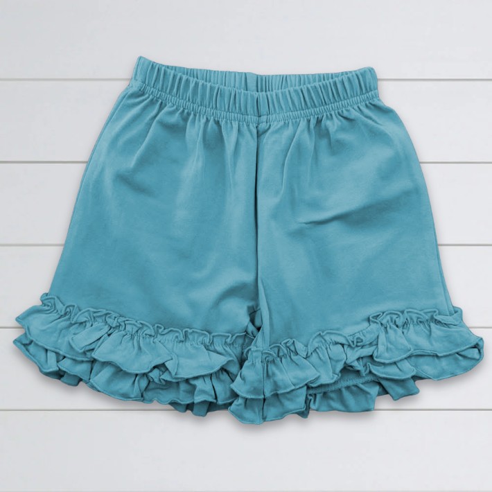 Girls Ruffle Shorts - Light Blue