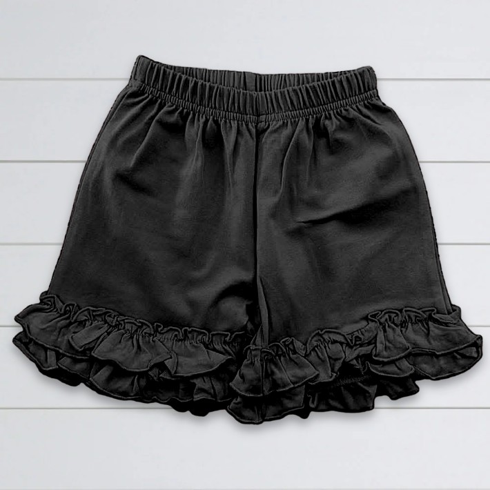 Girls Ruffle Shorts - Black