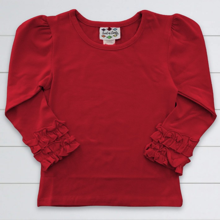 Girls Knit Icing Shirt - Red