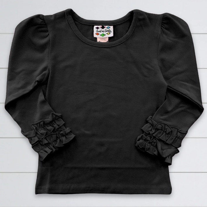 Girls Knit Icing Shirt - Black