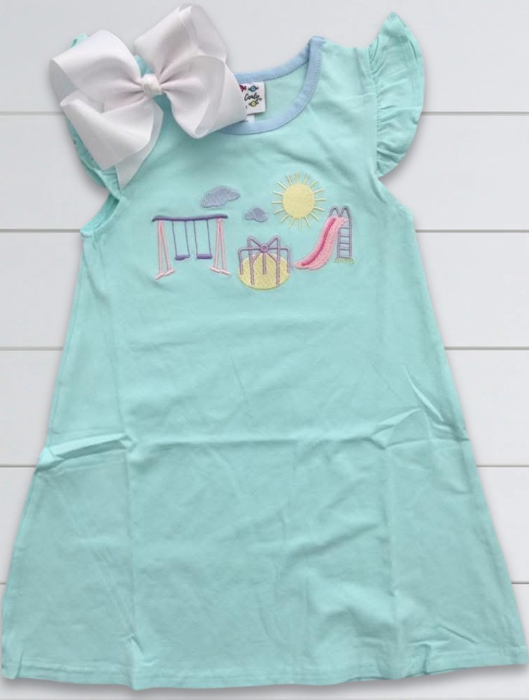 Sweet as Candy girls mint playground knit dress