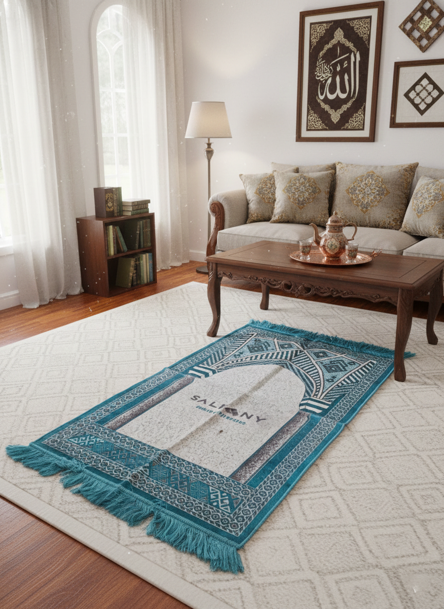 Premium Velvet Prayer Mat - Kaaba Design