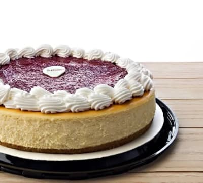 Pay de queso con frambuesa