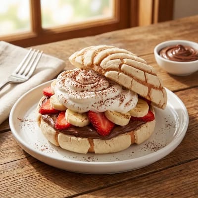 Concha Rellena de Nutella y Fruta