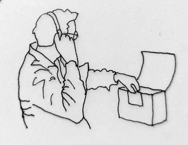 Line drawing by Leanne Fischler