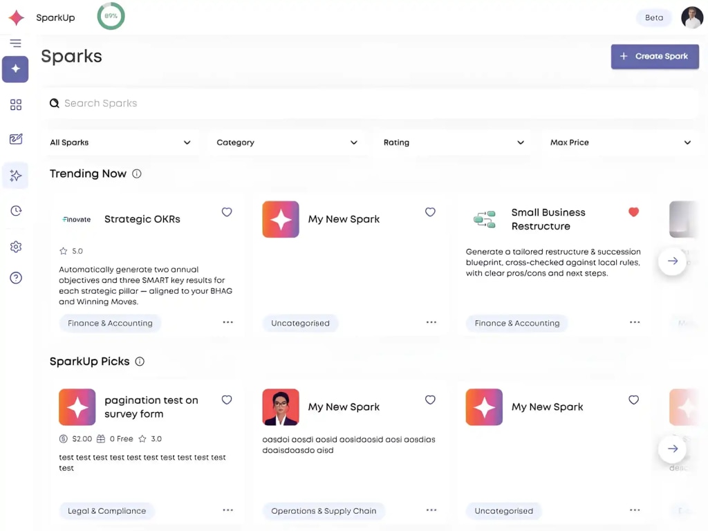 SparkUpAI Dashboard