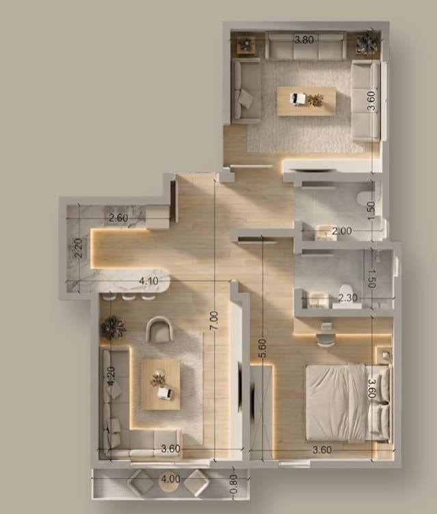 Type A1 (75 m²) – Building A
