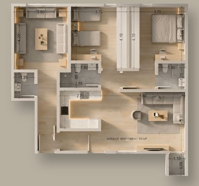 Type B4 (113 m²) – Building B