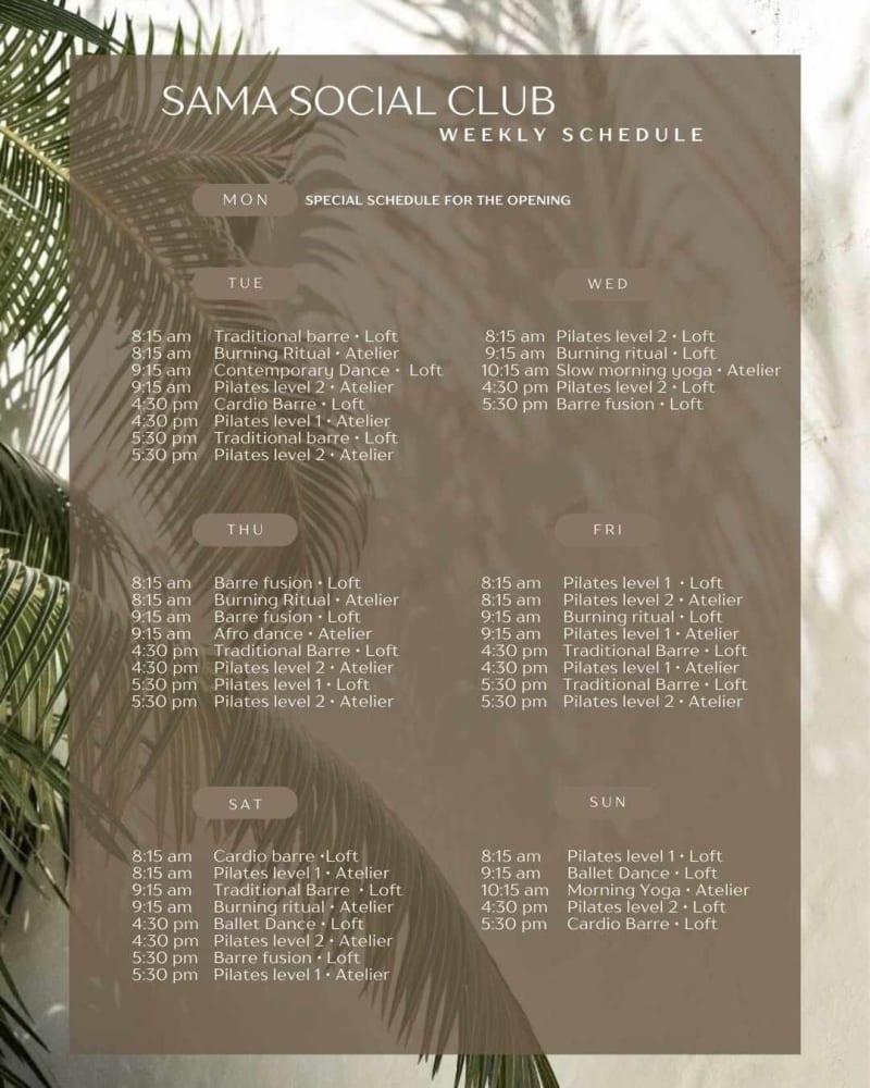 Pilates & Yoga at Sama - Event in Sama Social Club